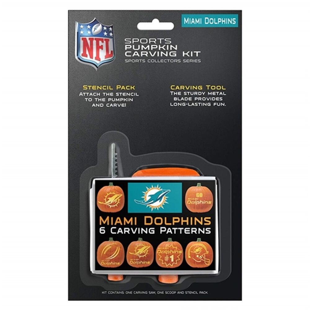 Miami Dolphins Pumpkin Carving Kit NFL Team Logo Trick Treat Halloween LAST ONE!